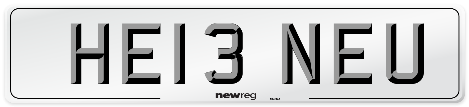 HE13 NEU Number Plate from New Reg